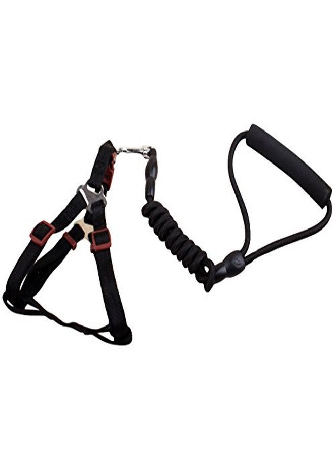 Futaba Pet Harness Collar and Leash Rope Belt Set - Black - Medium - Image 1